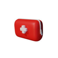 Medical emergency aid kit illustration 3d icon png