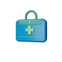 3d render doctor bag isolated illustration png