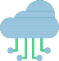 nube informática icono en azul y verde color. vector