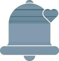 Isolated Bell With Heart Icon in Flat Style. vector