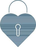Isolated Heart Lock Icon in Flat Blue Color. vector