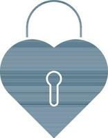 Isolated Heart Lock Icon in Flat Blue Color. vector