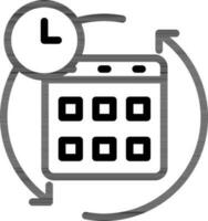 Vector Illustration Of Reload Calendar With Clock.