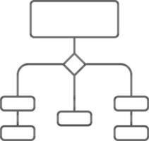 Hierarchy Icon In Black Line Art. vector