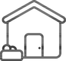 Line Art Illustration of Home Icon In Flat Style. vector