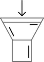 Funnel Icon In Thin Line Art. vector