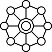 Octagon Diagram Icon In Thin Line Art. vector