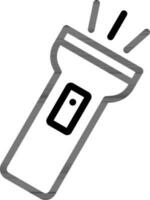 Flashlight Or Torch Icon In Thin Line Art. vector