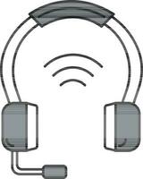 Wireless Headphone Icon In Gray Color. vector