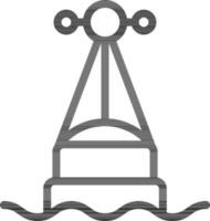 Buoy Icon In Black Line Art. vector