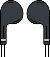 Earphone Icon Or Symbol In Grey Color. vector