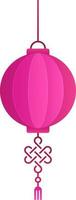 Pink Chinese Lantern Hang on White Background. vector