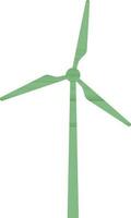 Flat Style Windmill Element in Green Color. vector