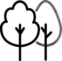 Pair Tree Icon or Symbol in Black Line Art. vector