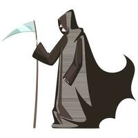 Illustration of Grim Reaper with Scythe on White Background. vector