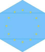 Hexagon European Flag Icon in Flat Style. vector