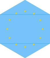 Hexagon European Flag Icon in Flat Style. vector