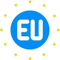 Flat Style European Flag Icon or Symbol. vector