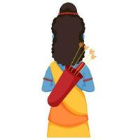 Back View of Little Lord Rama Character. vector