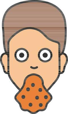 Vomiting man face icon in brown and light orange color.