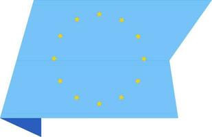 European Label Flag Icon on White Background. vector