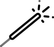 Sparkle Stick icon or symbol in black outline. vector