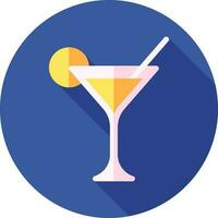 martini vaso icono en azul circulo forma. vector