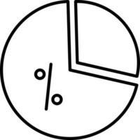 Percentage Pie Chart Icon In Line Art. vector
