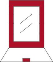 Compact Square Mirror Icon in Flat Style. vector