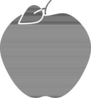 manzana icono en gris y blanco color. vector