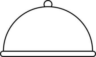 Cloche Icon In Black Line Art. vector