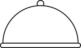 Cloche Icon In Black Line Art. vector