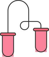 Skipping Rope Icon In Pink Color. vector