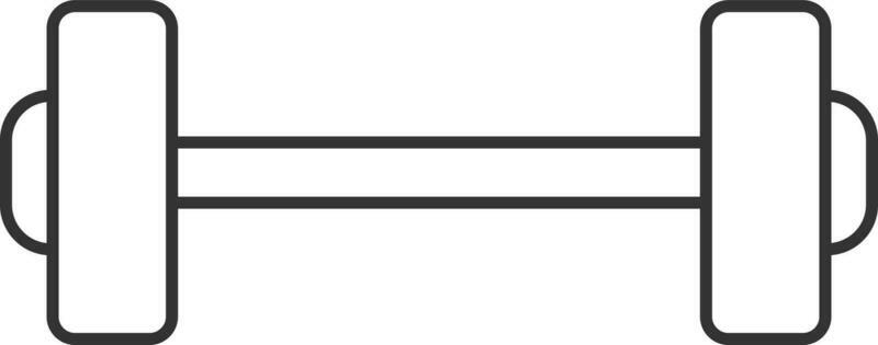 Dumbbell Icon In Black Outline.