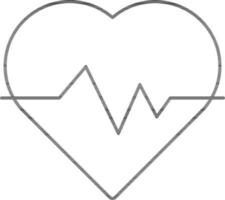Heartbeat Icon In Thin Line Art. vector