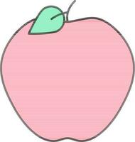 manzana icono en rosado color. vector