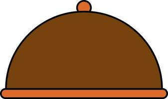 Cloche Icon In Brown And Orange Color. vector