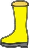 Isolated Long Boot Icon in Yellow Color. vector