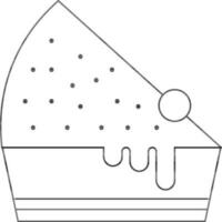 Flat Style Cake Slice Icon in Black Thin Line. vector
