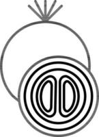Onion Icon or Symbol in Black Thin Line Art. vector