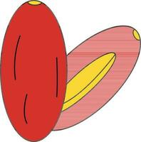 Dates Nut Icon in Red And Yellow Color. vector