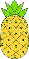 Flat Style Pineapple Icon in Yellow And Green Color. vector