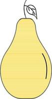 Yellow Pear Icon Or Symbol In Flat Style. vector