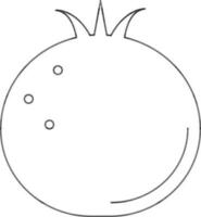 Pomegranate Icon or Symbol in Black Line Art. vector