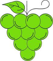 Green Grapes Icon in Flat Style. vector