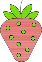 Isolated Strawberry Icon in Red And Green Color. vector