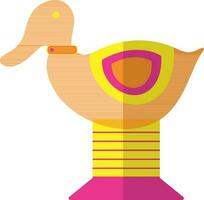 Flat style swing duck. vector