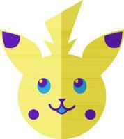 Pikachu en plano estilo. vector