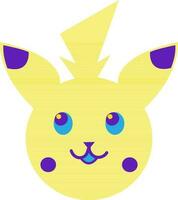 Pikachu en plano estilo. vector