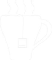 plano estilo caliente té bolso en taza. vector